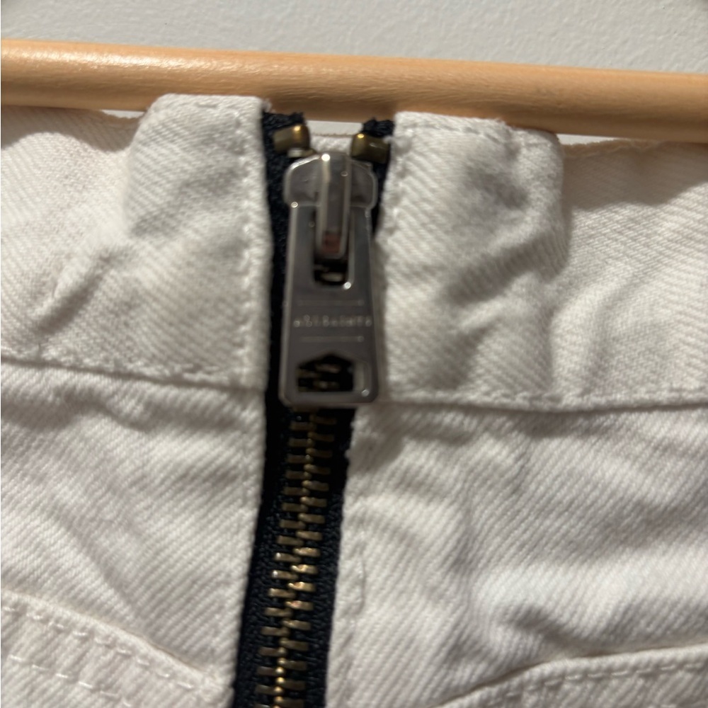 All Saints White Denim Skirt with Black Zipper - Picture 3 of 4